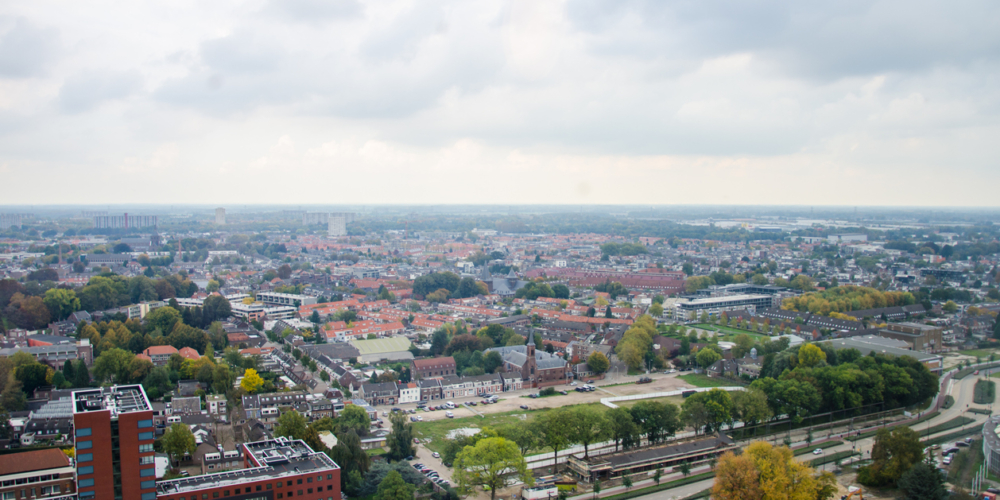 Tilburg, Netherlands – October 15, 2014: city view panorama