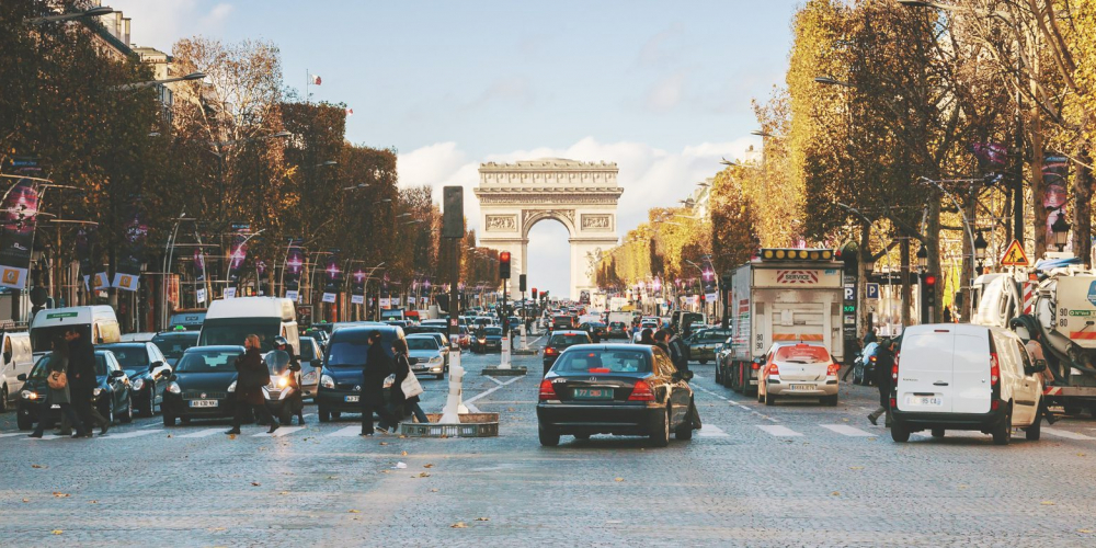 Traffic in Champs Elysees Street