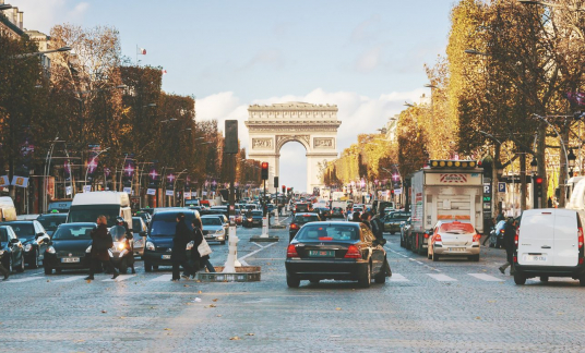Traffic in Champs Elysees Street