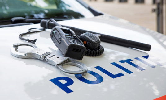 police equipment on a dutch police car – politie –
