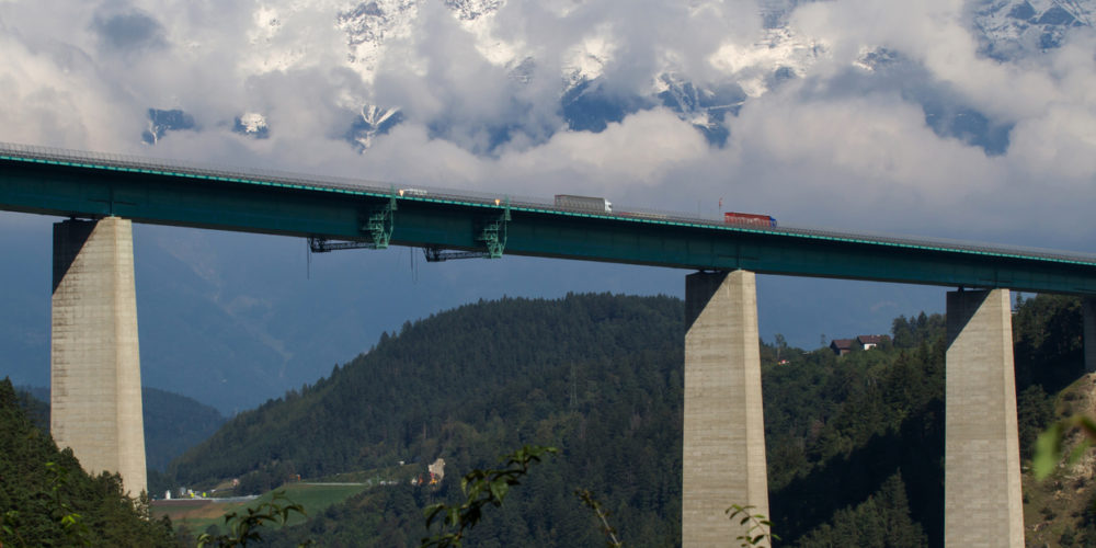 Highway bridge crossing Austria on the way to Italy