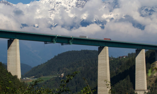 Highway bridge crossing Austria on the way to Italy